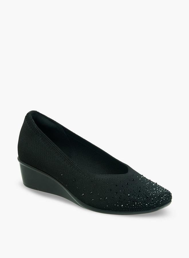 Flora Bella By Shoexpress Women Embellished Wedge Heel Shoes Ramadan Collection - Image 2